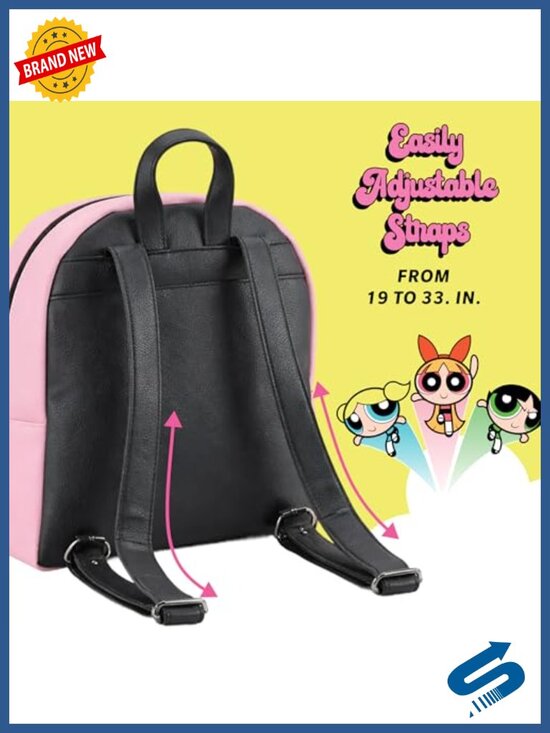 Powerpuff Girls Mini Backpack - Adjustable Straps, Polyurethane main image 5